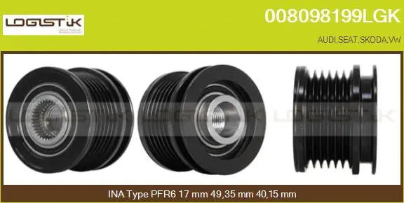 Belt Pulley, alternator (008098199LGK)