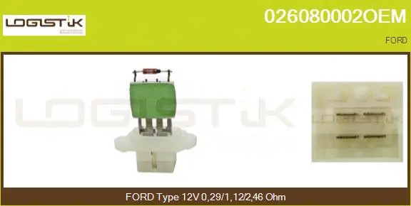 Resistor, interior blower (026080002OEM)