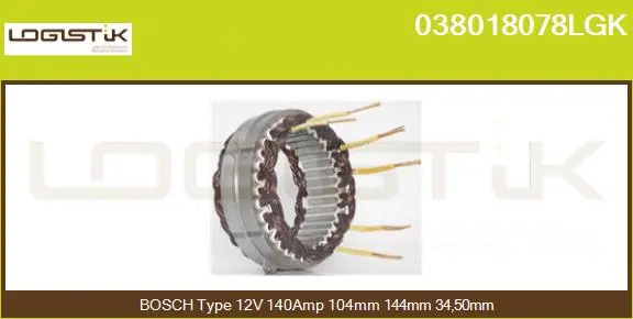 Stator, alternator (038018078LGK)