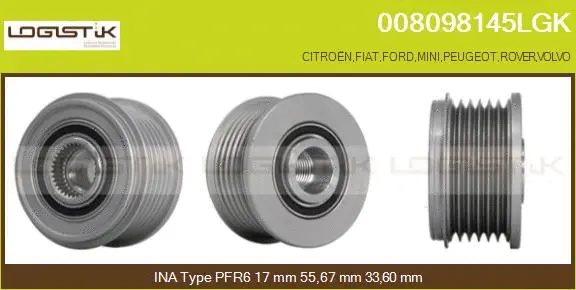 Belt Pulley, alternator (008098145LGK)