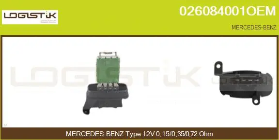 Resistor, interior blower (026084001OEM)