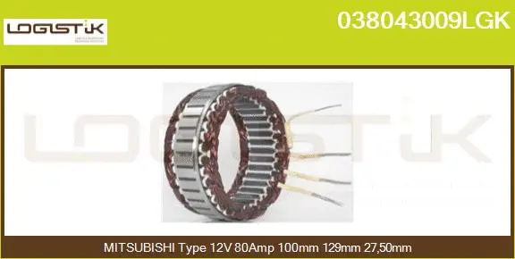 Stator, alternator (038043009LGK)