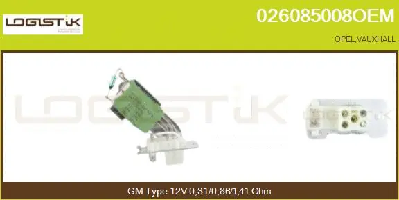Resistor, interior blower (026085008OEM)