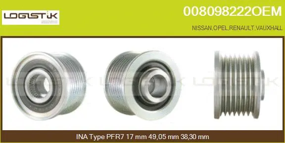 Belt Pulley, alternator (008098222OEM)