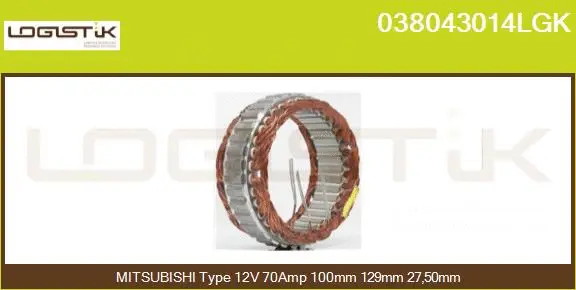 Stator, alternator (038043014LGK)