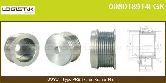 Belt Pulley, alternator (008018914LGK)