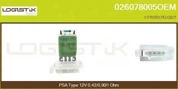 Resistor, interior blower (026078005OEM)