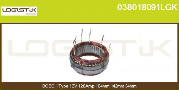 Stator, alternator (038018091LGK)