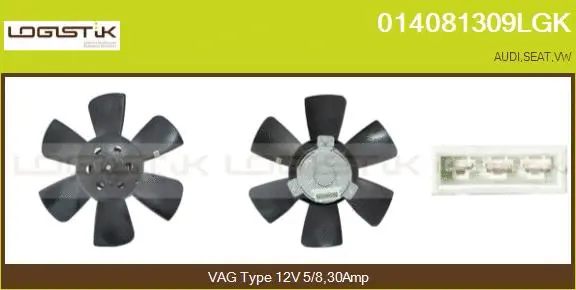 Fan, engine cooling (014081309LGK)