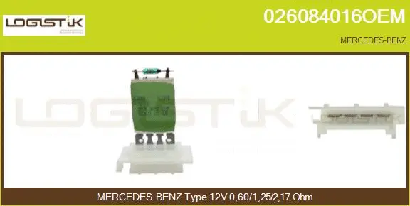 Resistor, interior blower (026084016OEM)