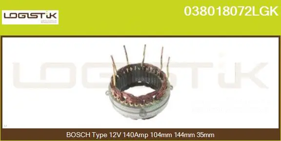 Stator, alternator (038018072LGK)