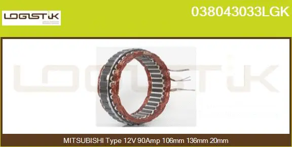 Stator, alternator (038043033LGK)