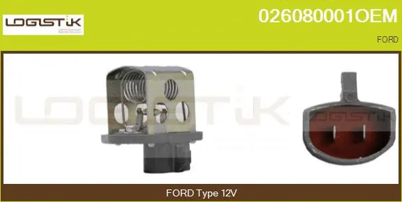 Series resistor, electric motor (radiator fan) (026080001OEM)