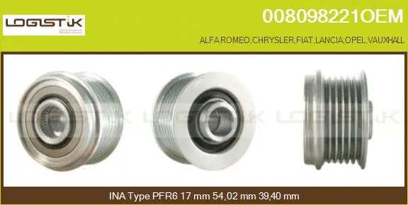 Belt Pulley, alternator (008098221OEM)