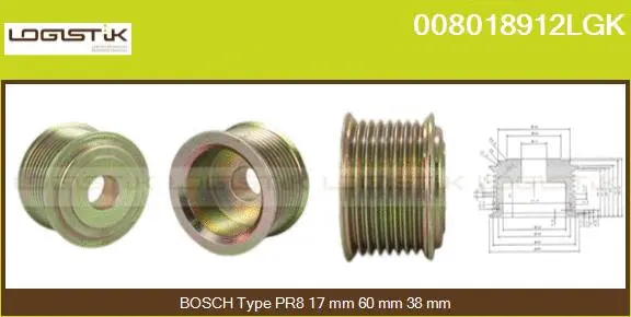 Belt Pulley, alternator (008018912LGK)