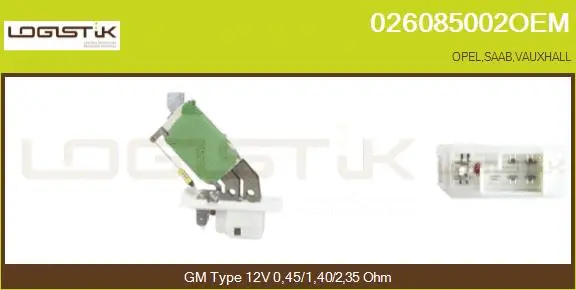 Resistor, interior blower (026085002OEM)