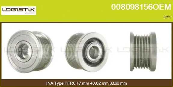 Belt Pulley, alternator (008098156OEM)