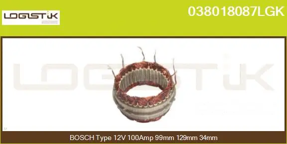 Stator, alternator (038018087LGK)