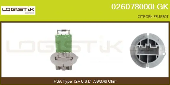 Resistor, interior blower (026078000LGK)