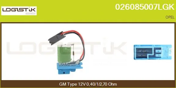 Resistor, interior blower (026085007LGK)