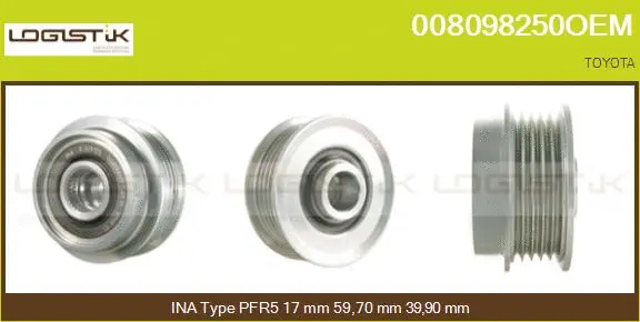 Belt Pulley, alternator (008098250OEM)