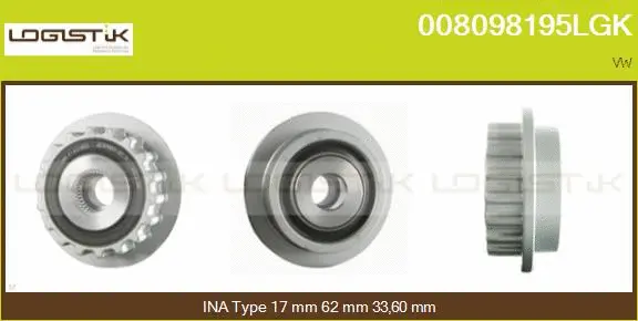 Belt Pulley, alternator (008098195LGK)