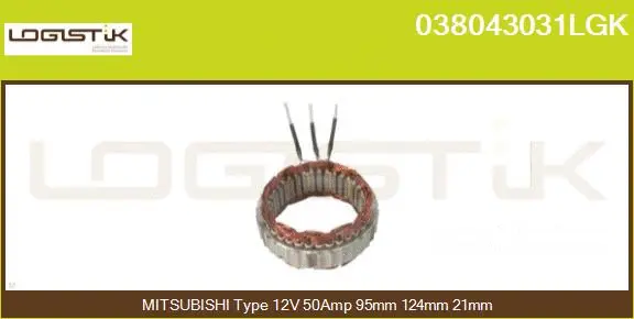 Stator, alternator (038043031LGK)