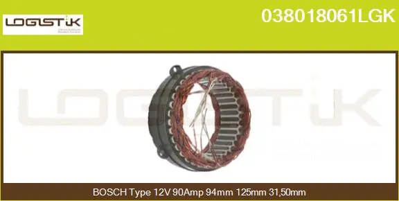 Stator, alternator (038018061LGK)