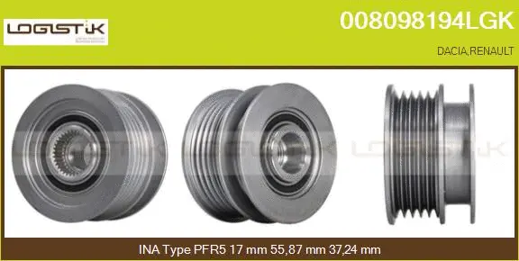 Belt Pulley, alternator (008098194LGK)