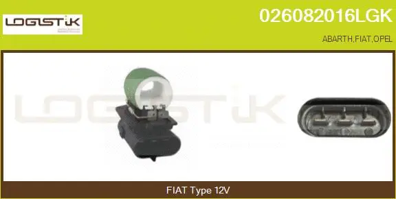 Series resistor, electric motor (radiator fan) (026082016LGK)