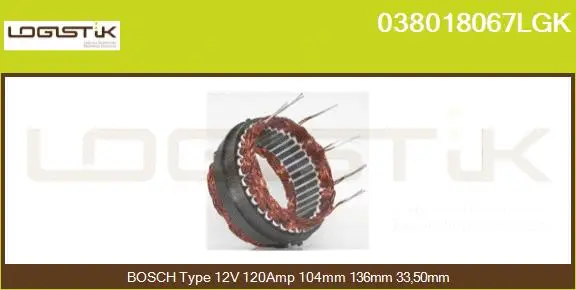 Stator, alternator (038018067LGK)