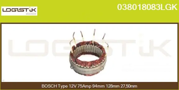 Stator, alternator (038018083LGK)