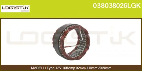 Stator, alternator (038038026LGK)