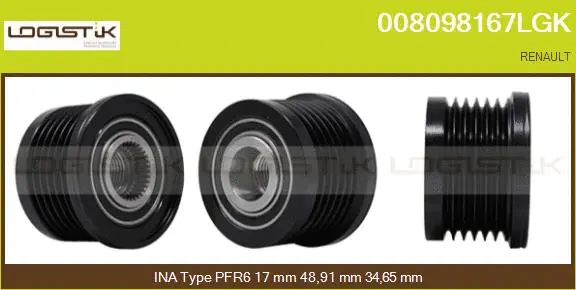 Belt Pulley, alternator (008098167LGK)