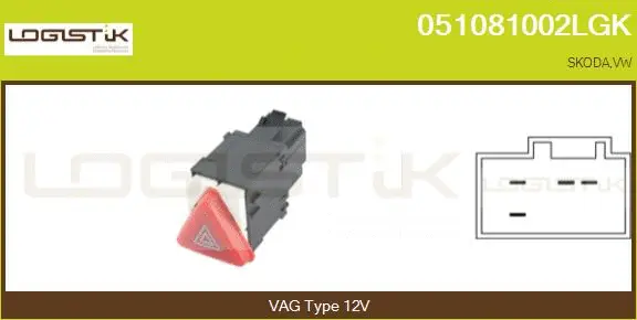 Hazard Warning Light Switch (051081002LGK)