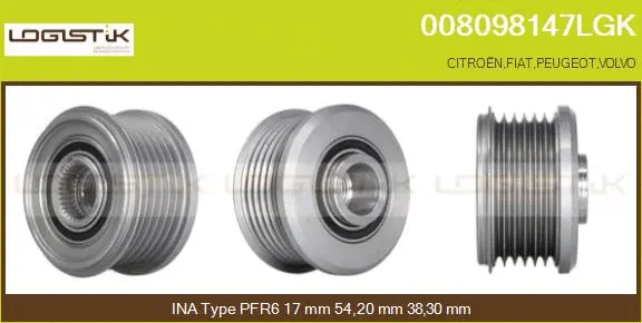 Belt Pulley, alternator (008098147LGK)