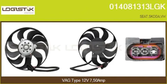 Fan, engine cooling (014081313LGK)