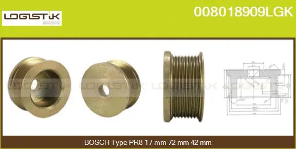 Belt Pulley, alternator (008018909LGK)