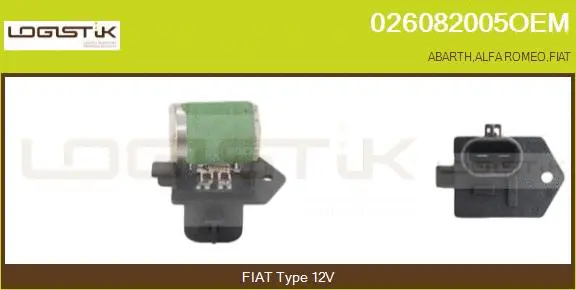 Series resistor, electric motor (radiator fan) (026082005OEM)