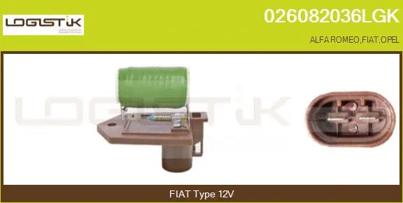 Series resistor, electric motor (radiator fan) (026082036LGK)