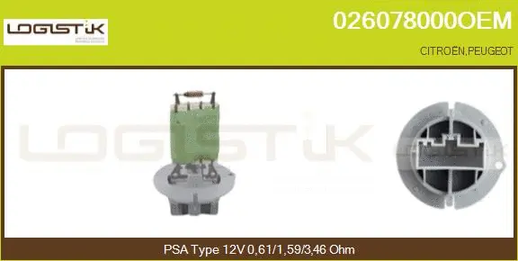 Resistor, interior blower (026078000OEM)