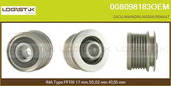 Belt Pulley, alternator (008098183OEM)