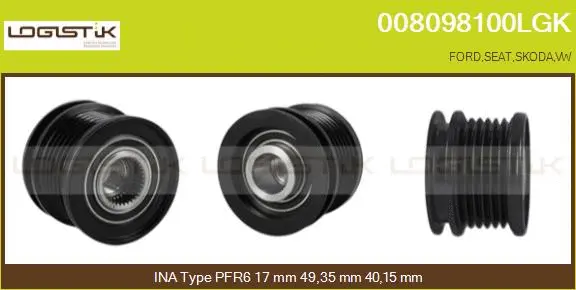 Belt Pulley, alternator (008098100LGK)