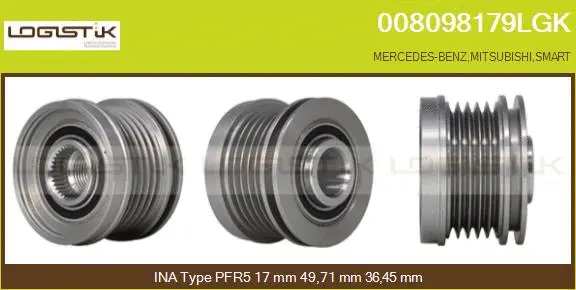 Belt Pulley, alternator (008098179LGK)
