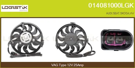 Electric Motor, radiator fan (014081000LGK)