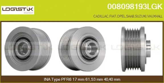 Belt Pulley, alternator (008098193LGK)
