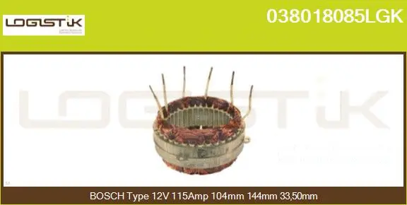 Stator, alternator (038018085LGK)