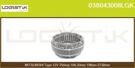 Stator, alternator (038043008LGK)