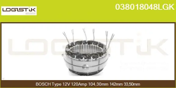 Stator, alternator (038018048LGK)