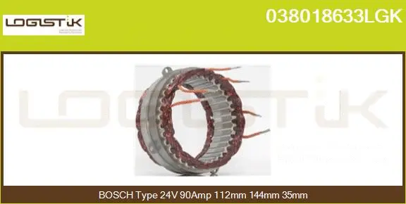 Stator, alternator (038018633LGK)